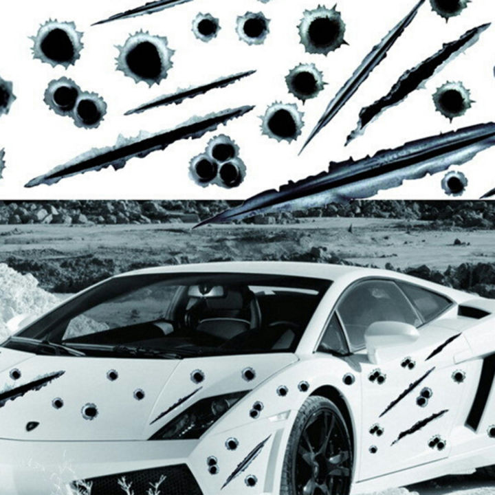 scitech-ปืนยิงรูกระสุนปลอม3d-แต่งรถที่สร้างสรรค์ใหม่สติ๊กเกอร์สติกเกอร์รถตลก