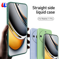 สำหรับ Realme 11 Pro + สี่เหลี่ยมเคสซิลิโคนของเหลว Realme11 Pro Plus Realme11Pro 11Pro จริง5G ฝาปิดโทรศัพท์กันกระแทกกล้อง Realme 11 5G 6.7Inche เคส2023