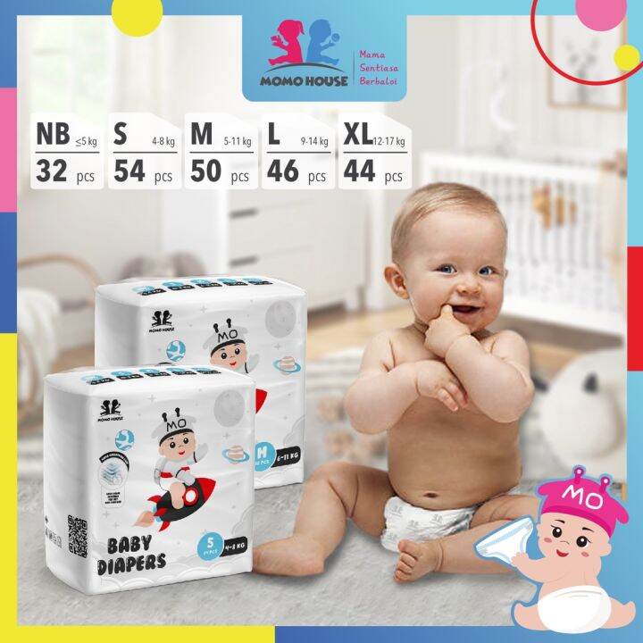 MOMO HOUSE Popok Bayi Baru Lahir Popok Newborn Diaper Baby Diapers