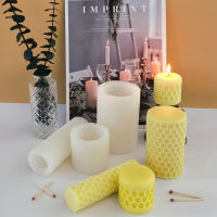 3D Polymer Clay Aroma Silicone Plaster Pillar Wax Soy Moulds Home Resin Making Honeycomb Cylinder Candle