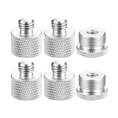 6 Pcs Mic Thread Adapter Set 5/8 Female to 3/8 Male and 3/8 Female to 5/8 Male Screw Adapter Thread for Microphone Stand