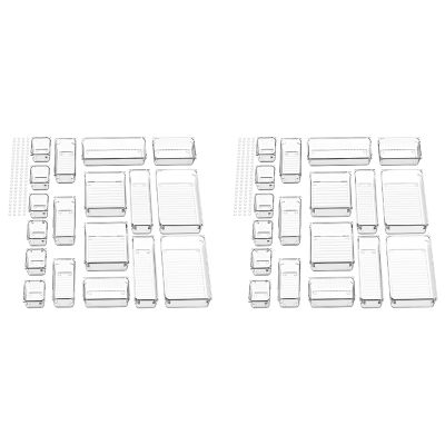 36PCS Separate Drawers Organiser System, Non-Slip Drawer Organiser, Transparent Drawer Insert Storage Box