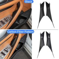 ABS Car Door Handle Inner Pull Armrest Protective Cover Trim For BMW 5 Series G30 G38 2013 2020 Carbon Fiber Texture Interiors