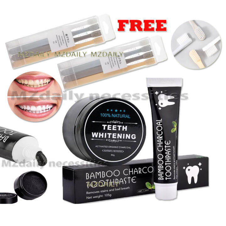 MZ wise ( 4 in 1 ) Bamboo Charcoal Teeth Whitening Toothpaste 105g