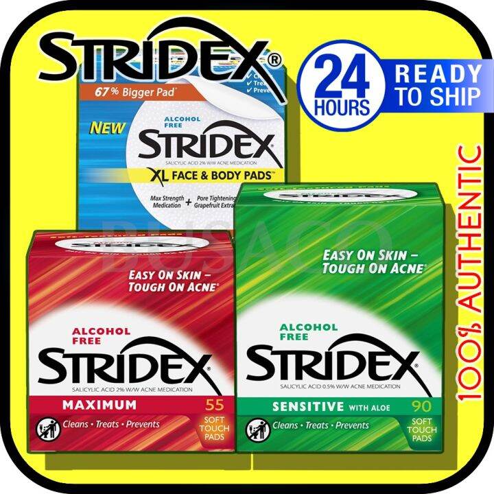 Stridex Medicated Acne Pads, Sensitive, 90count Lazada