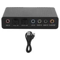 1Set Digital Playback Digital Recording Mode Computer External Sound Card Audio Adapter for Karaoke Black