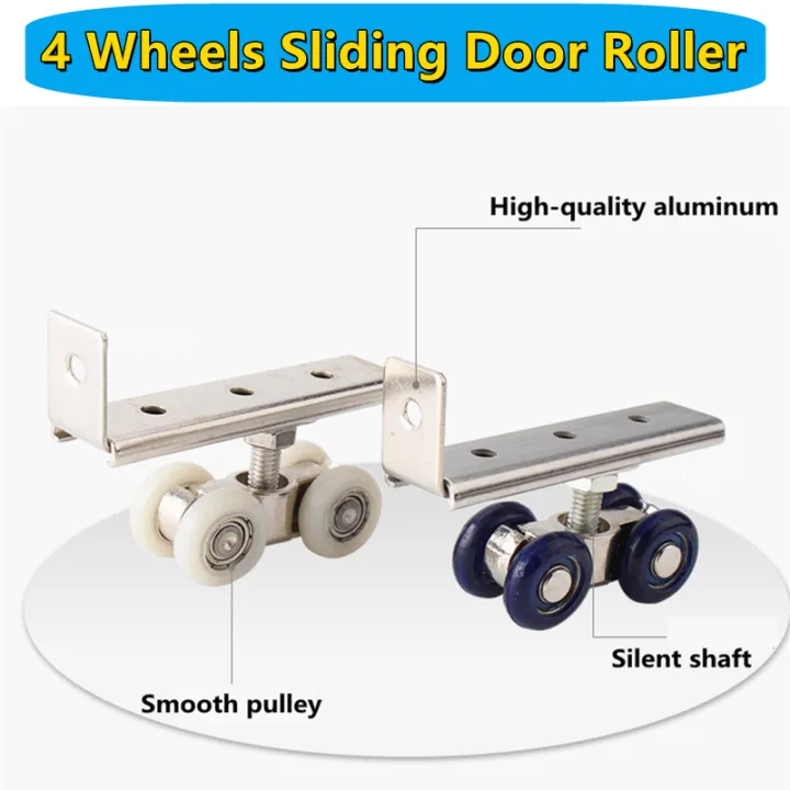 Sliding Door Roller Tools 2pcs/set 4 Wheels Cabinet Sliding Door Roller ...