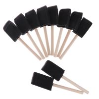 10Pcs 2/3Inch Sponge Brush Wooden Handle Watercolor Oil Stain Art Craft Painting Drawing for kids