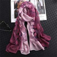 ㍿ New Fashion Women Cut Flowers Hollow Lace Gradient Silk Scarf Spring Autumn Winter Shawls and Wraps Towel Femme Beach Pashmina