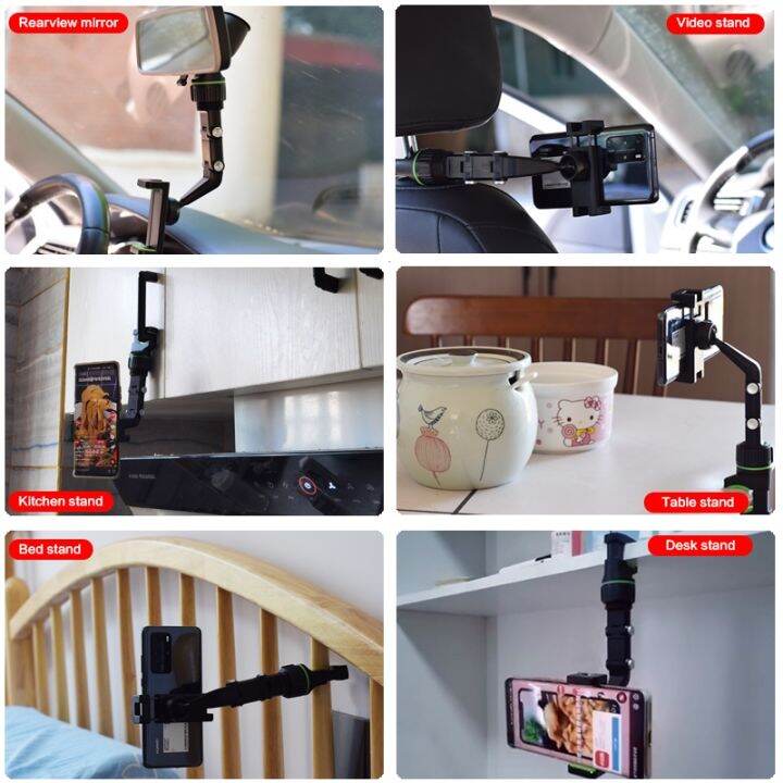 car-holder-multifunctional-360-rotatable-rearview-mirror-smartphone-adjustable-telescopic