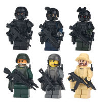 แสงที่อบอุ่น MOC SWAT City มินิทหารอาวุธ Playmobil ตัวเลขการสร้างบล็อกของเล่นขนาดเล็ก