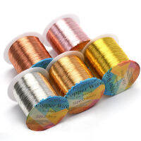 Solid Colorfast ทองแดงลวด Tarnish-Resistant Beading Wire DIY ประดับด้วยลูกปัดดอกไม้หัตถกรรมเครื่องประดับทำอุปกรณ์เสริม 0.2-1mm Gauge-Bajinde