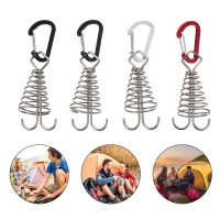 4 Pcs Tent Buckle Boards Tent Spring Clip Spring Rope Buckle Fixed Buckle Outdoor Awning Anchor Aluminum Alloy Tent Rope Buckle