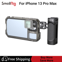 SmallRig ชุดวิดีโอสำหรับ iPhone 13 Pro Max พร้อมที่จับด้านข้าง,ชุดกันสั่นโทรศัพท์มือถืออลูมิเนียมพร้อมรองเท้าเย็นคู่,ชุดแท่นวิดีโอสมาร์ทโฟนสำหรับการถ่ายทำภาพยนตร์/ทำวิดีโอ/สตรีมมิ่งสด3747