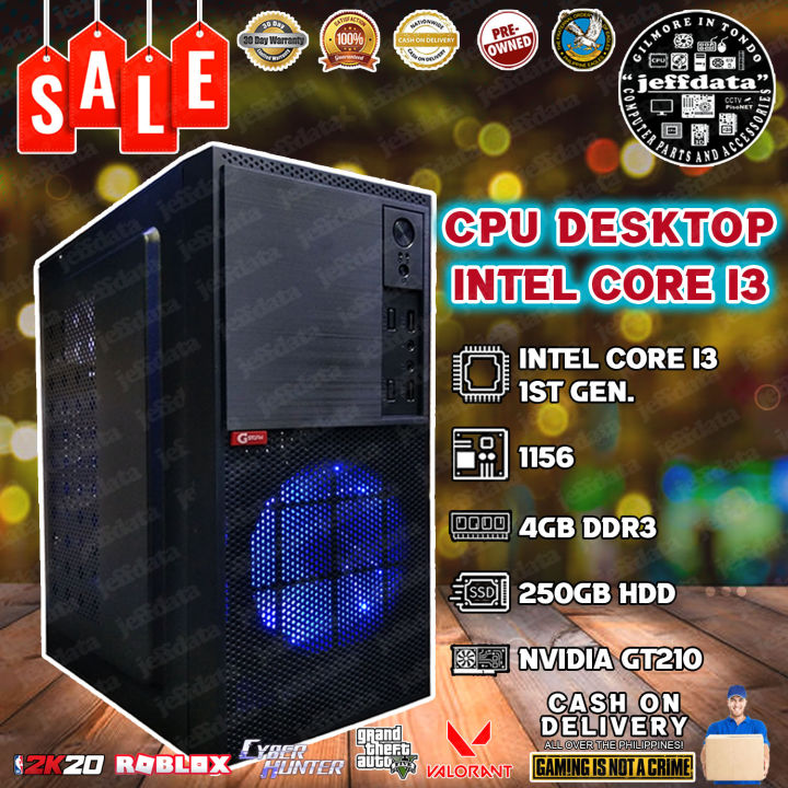 Cpu Desktop Intel Core I3 1st Gen 4gb Ram 250gb Hdd Nvidia Gt210 Black Casing Jeffadata Legit 9778