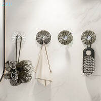 WaterWheel 8 Pcs Free Punching Petal Shape Bathroom Hook 10kg Load-bearing Towel Storage Rack Hook For Home