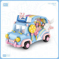 Loz Building Blocks ของเล่นเด็กการศึกษาเด็กชายและเด็กหญิงรถรุ่นเครื่องประดับ Rainbow Car