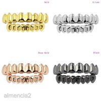 ❣℡ 18k Gold Plated Custom Hip Hop Teeth Grills 8 Top Bottom Grill Teeth Mouth