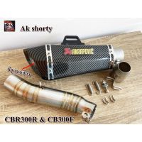 ปลายท่อ Arapovic shorty พร้อมสลิปออนตรงรุ่นCBR300R และ CB300F (ตัวเก่า)