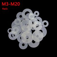 【CW】 50/100/200/500PC White Plastic Nylon Washer M3 M20 Plane Spacer Insulation Seals Gasket Ring Ultra thin Soft