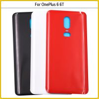 ใหม่สำหรับแบตเตอรี่ OnePlus 6หน้าจอโทรศัพท์ฝาหลังประตูหลังสำหรับ OnePlus 6 T 6 T เคสซองเก็บแบตเตอรีพร้อมกาวอะไหล่เปลี่ยน LHG3764