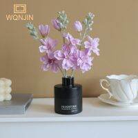 【Creative Dream Works】5ชิ้นจำลอง Delphinium แต่งงานตกแต่งดอกไม้ขนาดเล็ก Delphinium ดอกไม้ปลอมจำลองผักตบชวา Flocking ดอกไม้ปลอม