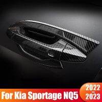 For Kia Sportage NQ5 2022 2023 Sportage Hybrid X GT Line HEV ABS Carbon Fiber Car Door Handle Bowl Cover Decoration Accessories