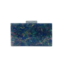 Women Luxury Handbag Acrylic Evening Bags Blue Sequins Chain Wallet Designer Mini Clutch Purse Unique Multicolor Messenger Bag