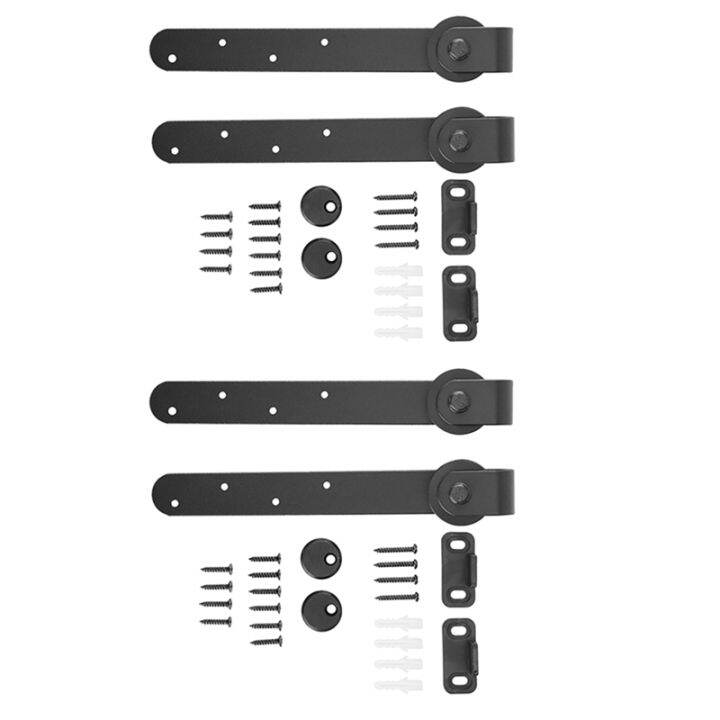 2X Sliding Barn Door Hardware Kits Top Mounted Hanging Rail Hanger