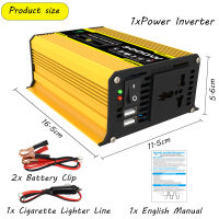 T1 Series อินเวอร์เตอร์พลังงานแสงอาทิตย์สมาร์ทสีดำสีเหลือง12V ถึง220V110V 3000W อินเวอร์เตอร์รถยนต์ Dual USB