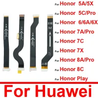 เมนบอร์ดสายเคเบิ้ลยืดหยุ่นสำหรับ LCD 5C Huawei Honor Play 7A 8A Pro 6 5A 5X 6X 7X 8C 7C RU 7A ชิ้นส่วนเมนบอร์ด5.7In ทั่วโลกเฟล็กซ์ริบบอน