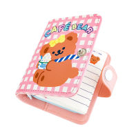 A7 Small Notebook Binder Diary Journal 3 Rings Notepad Cute Bear Mini Note Book Korean Weekly Agenda Planner Spiral Daily Plan