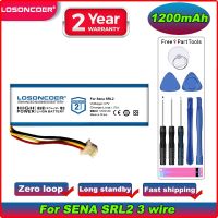 LOSONCOER 1200mAh For Sena SRL2 2 Wire 3 Wire Plug Bluetooth Headset SRL 2 Battery