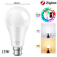 Zigbee Smart Led Bulb E27 B22 15W Smart Life APP Google Home Alexa Control Led Lamp RGBW RGBWW 110V 220V Led Bulbs for House