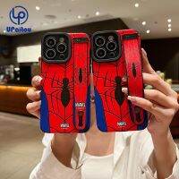 เคสสำหรับ iPhone XR 14 13 11 12 Pro Max 8 7 SE 2020 XS Max เคสโทรศัพท์แมงมุมสีแดงตาสายรัดข้อมือกันกระแทกฝาครอบด้านหลังเพื่อการป้องกัน TPU กันตก