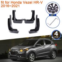 แผ่นบังโคลน4x สำหรับ Honda Vezel HR-V 2016-2021อุปกรณ์เสริม HR V 2017 2018 2019บังโคลน2020บังโคลนบานพับโคลนแผ่นกันกระเซ็น