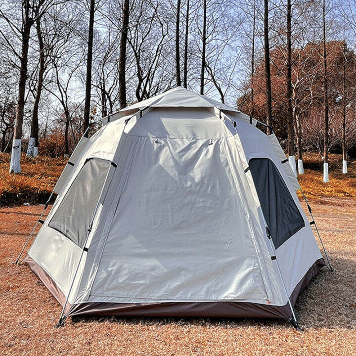 koetsu-cod-tent-หกเหลี่ยมเต็นท์กลางแจ้งตั้งแคมป์พื้นที่ขนาดใหญ่กันฝนตั้งแคมป์สนามเต็นท์อัตโนมัติแบบพกพาเต็นท์อุปกรณ์ตั้งแคมป์กลางแจ้งหลังคา