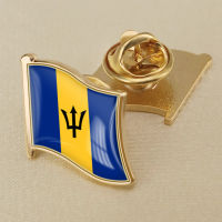 Barbados Barbados National Flag Crystal Resin Drop Badge Brooch Flag Badges of All Countries in the World All-metal Brooch Copper Brooch Collection