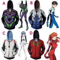 ﺴ№卐 เสื้อแจ็กเก็ตกันหนาว EVA มีฮู้ด ลายการ์ตูนอนิเมะ Ayanami Rei Langley Soryu NEON GENESIS EVANGELION สไตล์ญี่ปุ่น