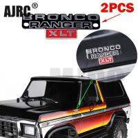 【SALE】 lqwvtj AJRC 2ชิ้นป้ายโลหะโลโก้สเตอริโอสแตนเลสสำหรับ1/10 Trx4 TRX-4 82046-4 Bronco Ranger ตีนตะขาบ Rc 2016รถยนต์