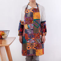 Women Kitchen Apron American Country Smock Couple Sleeveless Fabric Home Baking Cooking Men And Women Waist