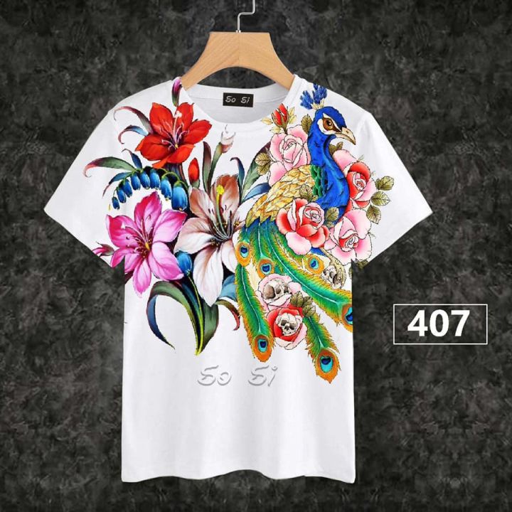 loso-store-เสื้อยืดพิมพ์ลาย-แนวดอกไม้และลายแมวน่ารักๆ