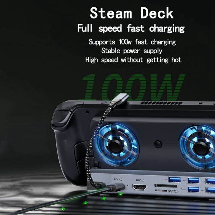 1-piece-10-in-1-steam-deck-docking-station-with-fan-dock-stand-silver-gray-for-steam-deck-game-console