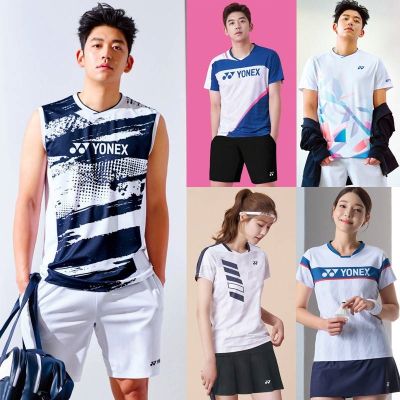 ❧ YONEX/Yonex badminton sportswear for men and women short-sleeved quick-drying yy sleeveless tennis table tennis clothes custom