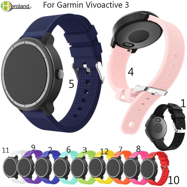 สายรัดข้อมือซิลิโคนสายรัดข้อมือซิลิโคนสําหรับ-garmin-vivoactive-3-vivoactive-3-music-garmin-forerunner-245-245-m-645-20-มม