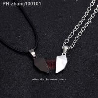 2Pcs/Lot Magnetic Couple Necklace Friendship Heart Pendant Distance Faceted Charm Necklace Women Valentine 39;s Day Gift