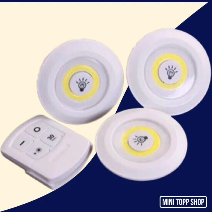 3 in 1 Wireless Adjustable LED Brightness Light With Remote Control Set of 3 (Battery Operated
