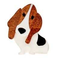 CINDY XIANG Beautiful Cute Acrylic Long Ear Dog Brooches For Women Cute Cartoon Animal Pin Acetate Fiber Jewelry High Quality