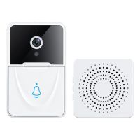 1Set Home Intelligent Doorbell Intercom HD Night Vision WiFi Charging Anti-Theft Doorbell White