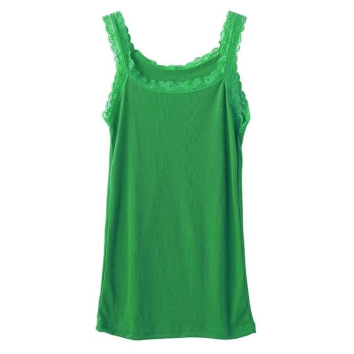 sleeveless-color-camisole-floral-trim-ribbed-knit